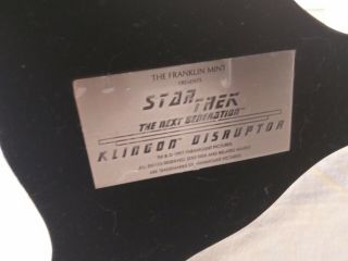 Vintage Next Generation Star Trek Klingon Disruptor by The Franklin 6