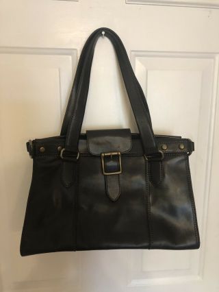Fossil Vintage Reissue Weekender Black Leather Large Shoulder Handbag