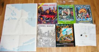 Vtg Tsr 1st Edition/2nd Printing Gamma World Fantasy Role Playing Game W/extras