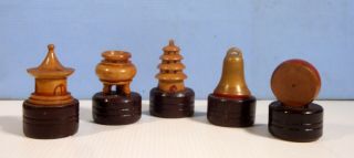 Vintage Hand Crafted In Shanghai Pencil Sharpeners Set Of 5 Circa 1930s Rr End