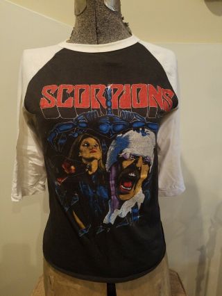 Vtg 1984 Scorpions Love At First Sting World Tour Concert Raglan T Shirt Med Usa