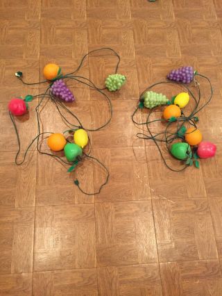 2 Strands Vintage Fruit Party Patio Tiki Blow Mold String Rv Camper Lights