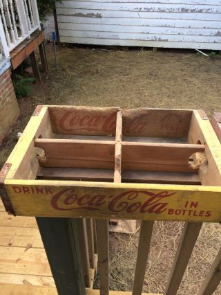 2 Distressed Wood Vintage Coca Cola Coke Case Carrying Crate Soda Pop Wooden 3