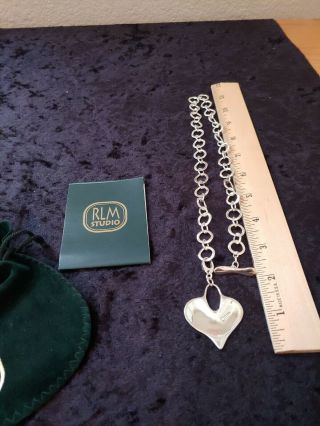 Rlm Robert Lee Morris Heart Necklace Fancy Link Toggle Chain Euc