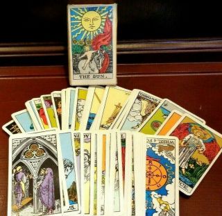 Vtg 1968 ALBANO - WAITE Color Deluxe Edition TAROT CARDS (78) Complete Deck 2