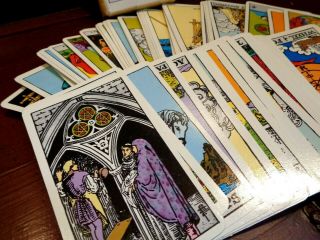 Vtg 1968 ALBANO - WAITE Color Deluxe Edition TAROT CARDS (78) Complete Deck 4