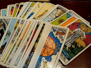 Vtg 1968 ALBANO - WAITE Color Deluxe Edition TAROT CARDS (78) Complete Deck 5