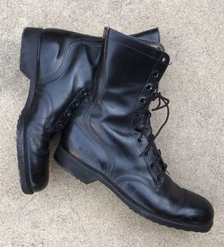 Vintage Genesco Military Combat Boots Black Leather 9 Eye Sz 13 Xn