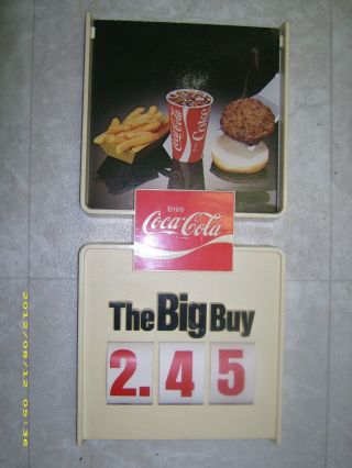 L@@K Vintage NOS Coca - Cola Menu Food Price Sign. 2