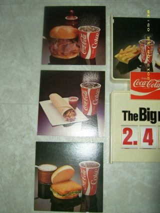 L@@K Vintage NOS Coca - Cola Menu Food Price Sign. 3