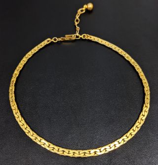 Lovely Vintage Jewellery Trifari Gold - Tone Boston Link Chain Choker 1950s