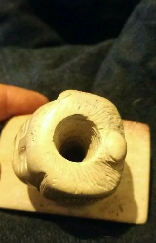 Hopewell Platform Effigy Face pipe.  Ohio Pipe Stone Rare 3