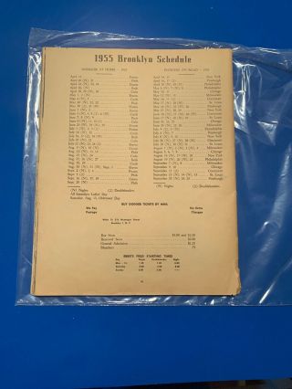 VINTAGE 1955 BROOKLYN DODGERS BASEBALL YEARBOOK 3