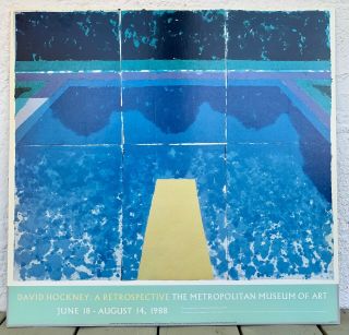 David Hockney Day Pool With Three Blues Vintage Poster 1988 Mma Nyc