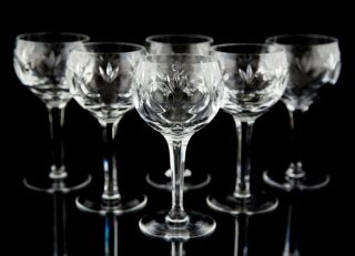 Gorham Bamberg Claret Wine Glasses,  Set Of (6),  Elegant Vintage Cut Crystal