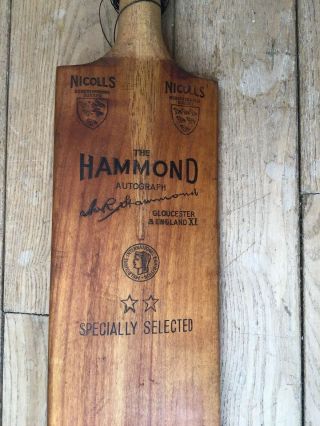 Vintage Nicolls The Hammond Autograph Specially Selected Cricket Bat Melbourne