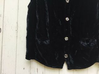 CP SHADES san francisco BLACK VELVET vest OVERSIZED vintage 1990s grunge goth M 4