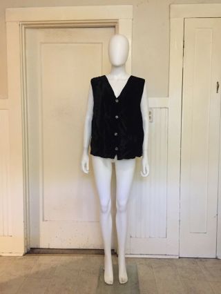 CP SHADES san francisco BLACK VELVET vest OVERSIZED vintage 1990s grunge goth M 7