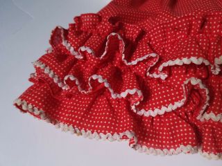 Vtg Martha ' s Miniatures 2 3 Lace Full Ruffle Dress Bell Red Polka Dot Frilly 7