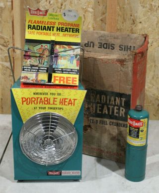 Bernzomatic Vintage Radiant Propane Flameless Portable Heater Camping Rv Vw Van