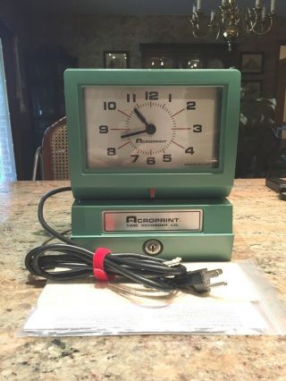 Vintage Acroprint Electric Time Clock 150nr4 (with Key)