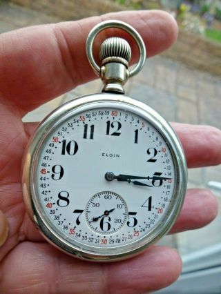 Vintage Elgin Pocket Watch Military /railway ? Early 20thc Estate Find.