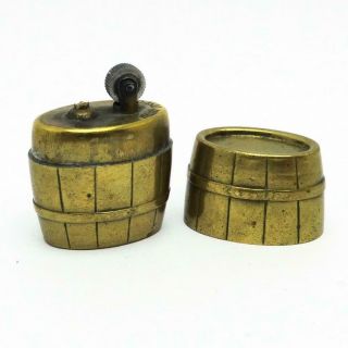 Vintage Imco 3500 Austria Figural Brass Barrel Pocket Lighter -