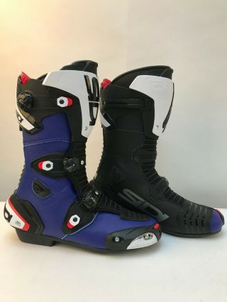 Sidi Mag 1 Motorbike Motorcycle Ce Approved Race Track Boots Blue Black Rare