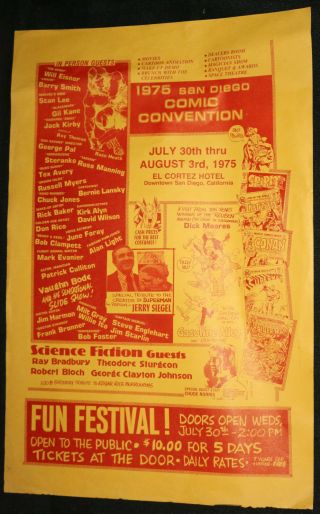 San Diego Comic Con Vintage Promo Ad: Stan Lee,  Jack Kirby,  Bradbury (c - 5) 1975