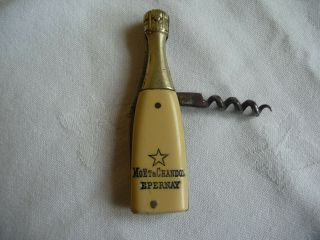 Vintage Advertising Combination Pocket Corkscrew Moet Chandon Champagne Bottle