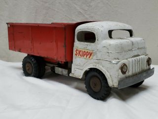 Vintage Structo Windup Toyland Construction Pressed Steel HiLift Dump Truck Toy 3