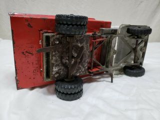 Vintage Structo Windup Toyland Construction Pressed Steel HiLift Dump Truck Toy 7
