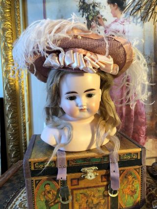 Gorgeous Antique German Closed Mouth Abg 639 Solid Dome Doll Head