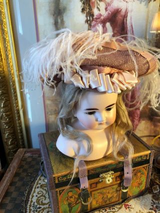 Gorgeous Antique German Closed Mouth ABG 639 Solid Dome Doll Head 2