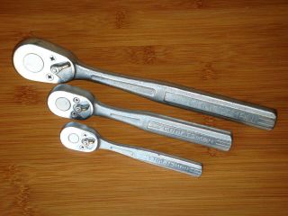 Vintage Craftsman " Boxhead " Ratchet Wrench Set - 1/2 ",  3/8,  & 1/4 " [version 2]