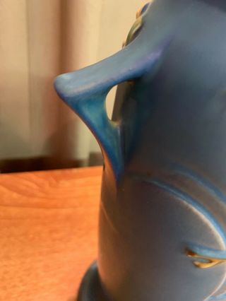 Vintage Roseville Snowberry Persian Blue Flower Vase 3