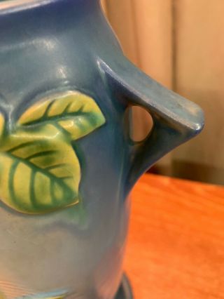 Vintage Roseville Snowberry Persian Blue Flower Vase 4