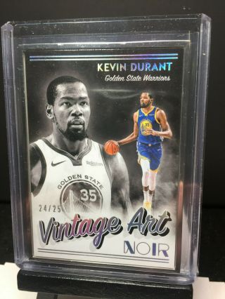 2018 - 19 Panini Noir KEVIN DURANT Silver Framed Vintage Art 24/25 Card 292 3