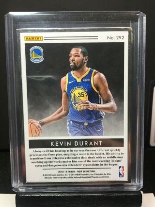 2018 - 19 Panini Noir KEVIN DURANT Silver Framed Vintage Art 24/25 Card 292 4