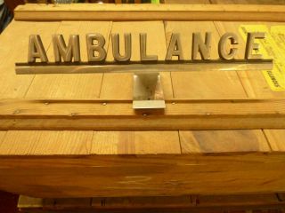 Old Vintage Ambulance Aluminum Vehicle Sign Plaque Funeral Mortuary Home