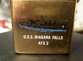 Vintage Zippo Lighter,  Uss Niagara Falls Afs 3,  Vietnam Era