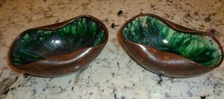Vintage Set Mid Century Modern Studio Art Pottery Green Bowls Lite Star Litestar 3