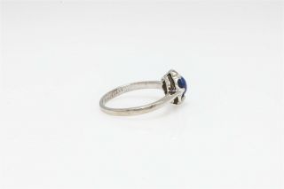 Antique 1950s Signed LOVE AFFAIR 1ct Blue Star Sapphire 10k White Gold Ring 3