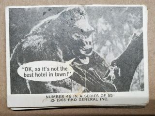 Vintage King Kong RKO Donruss Trading Cards Black/White Non - Sports Near Complete 5