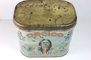 RARE ORCICO INDIAN 1919 TOBACCO TIN 2 for 5 Cents Cigars Bethesda,  Ohio 7