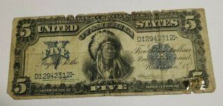 Rare - 1899 $5 Chief Large Size Silver Certificate