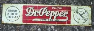 Vintage Dr.  Pepper Door Push Sign & Coca - Cola Coke Bottle Thermometer Soda Pop 2