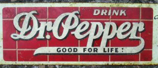 Vintage Dr.  Pepper Door Push Sign & Coca - Cola Coke Bottle Thermometer Soda Pop 5