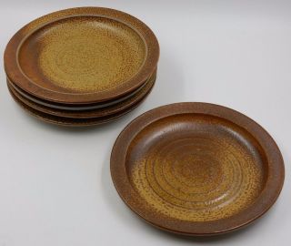 Set Of 5 Vintage Studio Crafted 9 " Stoneware Plates