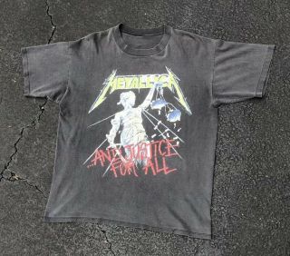 Vintage 1988 Metallica T Shirt And Justice For All Tour Tee 80’s Faded Distress